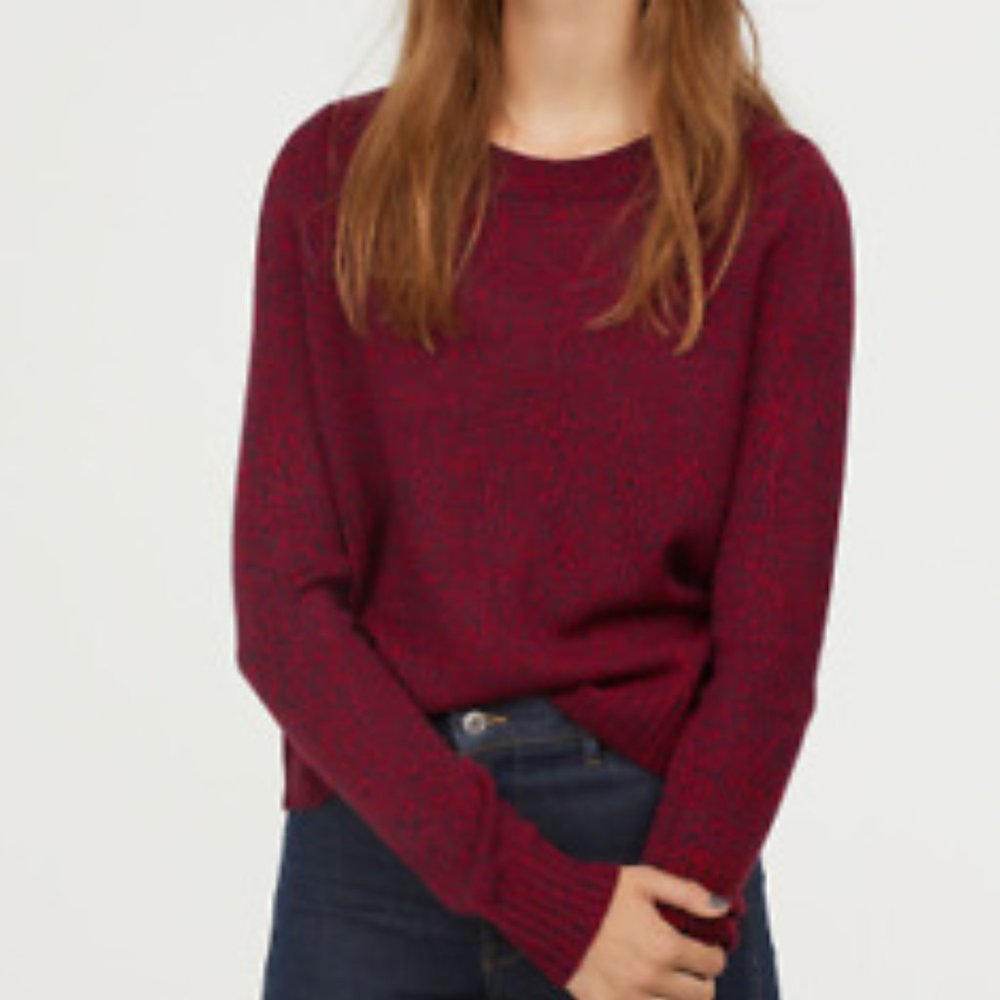 H&M Black/Red Marled Knit Sweater